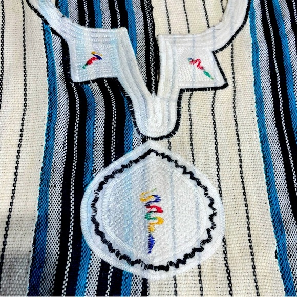 Vintage Embroidered Kaftan Muumuu Boho Hippie Poncho Dress | Cover up Free Sz - Picture 8 of 10